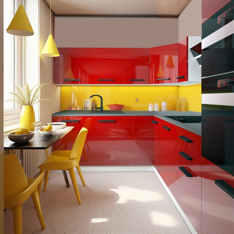 Meubles de cuisine Premium Version Complète 300 cm brillance rouge avec plan de travail Fabricant INF MILA/0/WT/R/B/B1