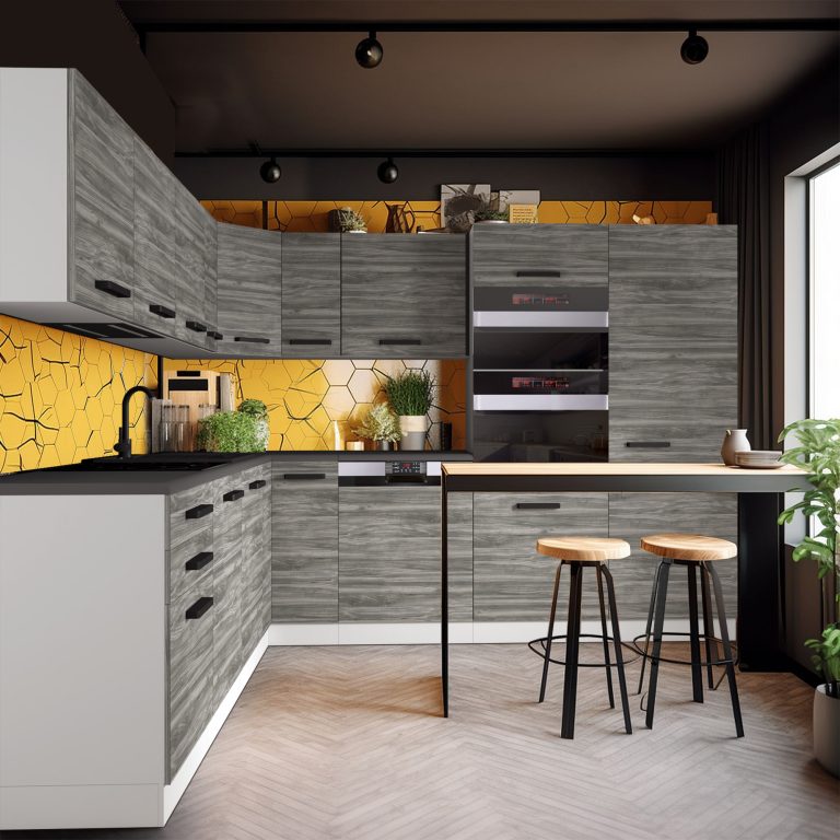 Meubles de cuisine Premium Version Complète 540 cm gris graphite anthracite avec plan de travail Fabricant TOR JANE/0/WT/GW/B/B1

