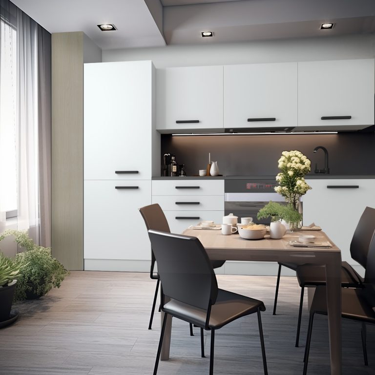 Meubles de cuisine Premium Version Complète 240 cm blanc mat avec plan de travail Fabricant TOR SANDY/0/WT/WT/B/B1
