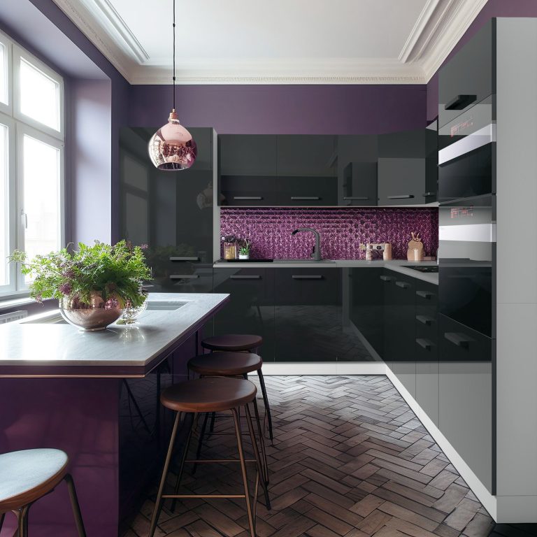Meubles de cuisine Premium Version Complète 480 cm brillance noir avec plan de travail Fabricant INF STACY/0/WT/B/B/B1