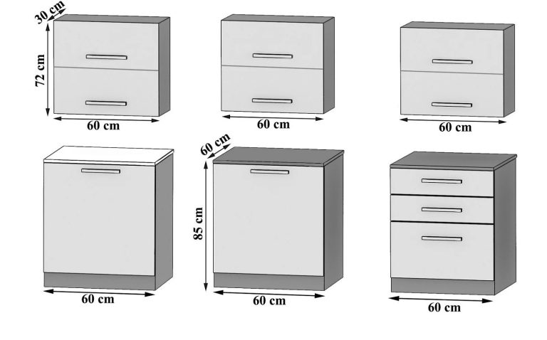 Meubles de cuisine 180 cm blanc mat avec plan de travail Fabricant TOR PRIMERA2/3/WT/WT/0/B1