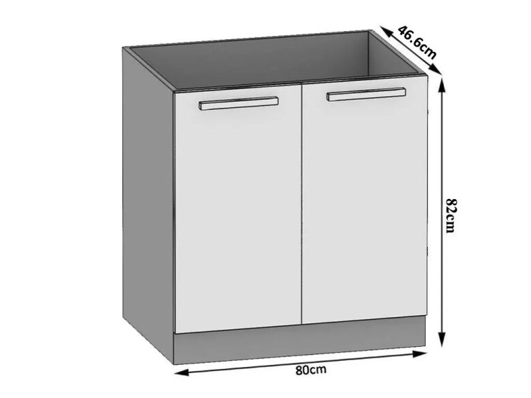 Meuble bas de cuisine 80 cm blanc TOR SDZ80/0/WT/WT/0/B1