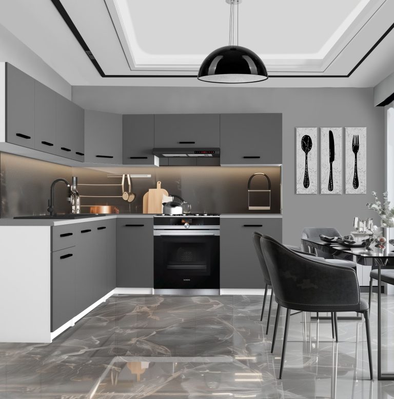 Meubles de cuisine 420 cm gris anthracite graphite avec plan de travail Fabricant TOR UNIQAPLUS/5/WT/SR/0/B1