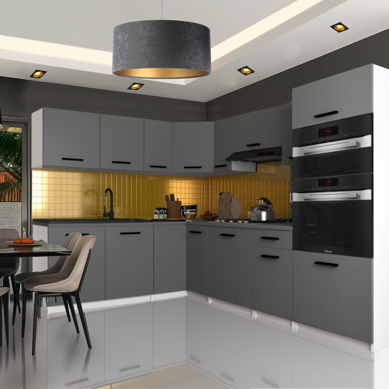 Meubles de cuisine 420 cm gris anthracite graphite avec plan de travail Fabricant TOR UNIQAGRANDE/5/WT/SR/0/B1
