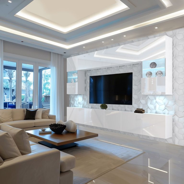 Meuble TV/RTV 300 cm blanc brillant Fabricant IMP 1/5/W/W/0/0