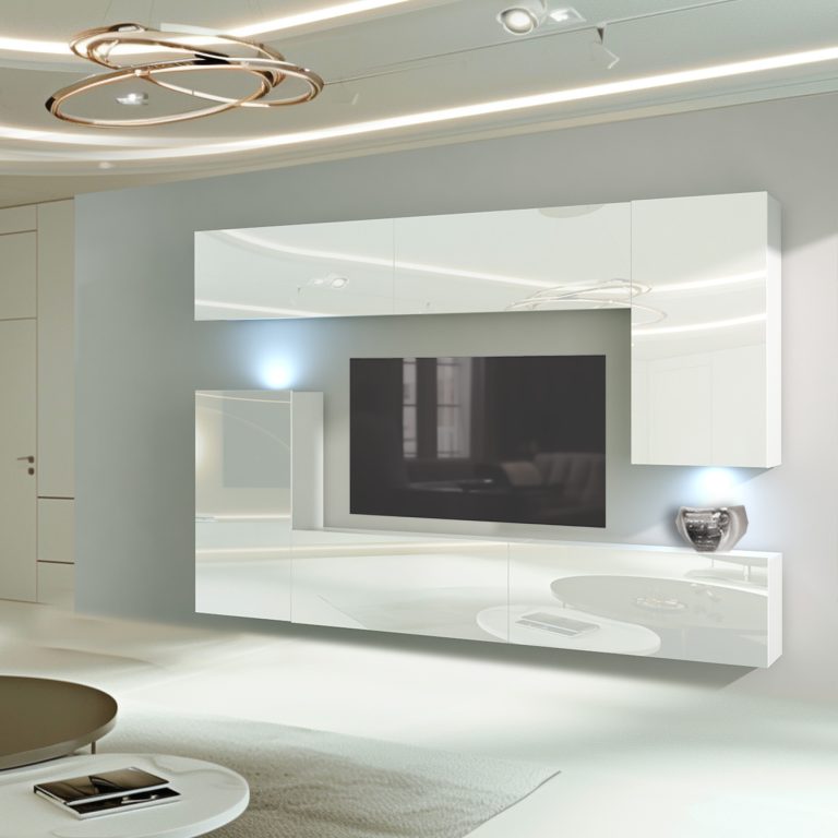 Meuble TV/RTV 250 cm blanc brillant Fabricant IMP 8/5/W/W/0/0