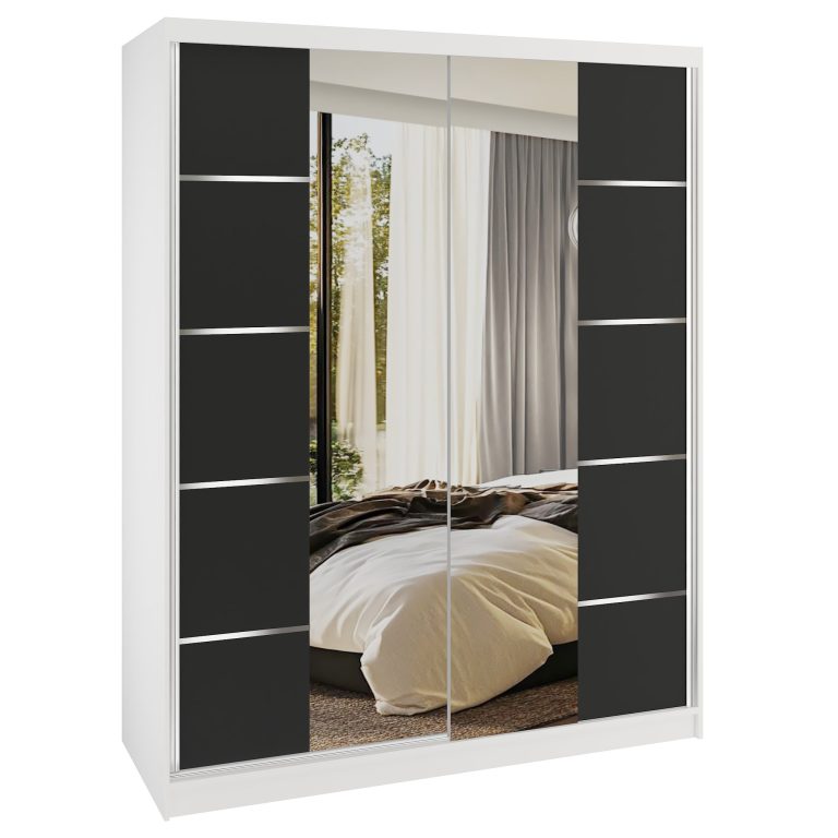Armoire coulissante SERENITY 133 cm mate noir Fabricant ME SERENITY SZP6/0/W/B/0/HIAL