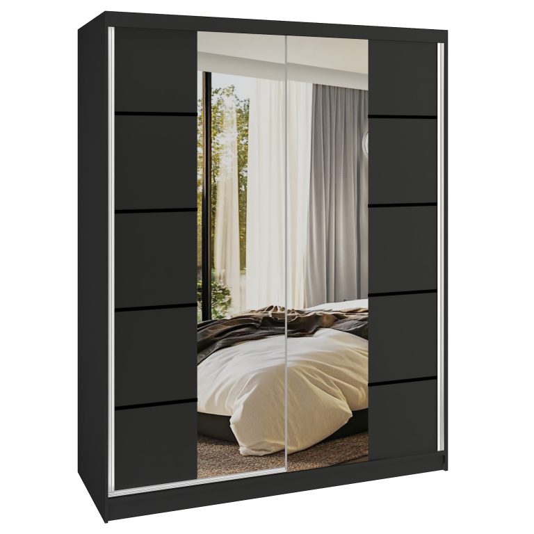 Armoire coulissante SERENITY 133 cm mate noir Fabricant ME SERENITY SZP6/0/B/B/0/HIAL