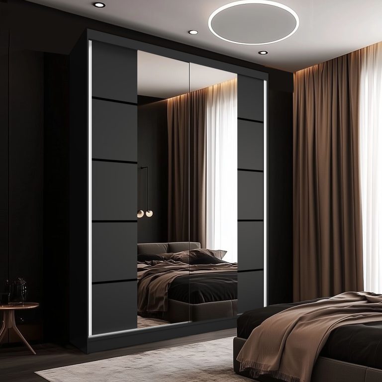 Armoire coulissante SERENITY 133 cm mate noir Fabricant ME SERENITY SZP6/0/B/B/0/HIAL