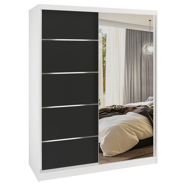 Armoire coulissante SERENITY 133 cm mate noir Fabricant MBP SERENITY SZP6/0/W/B/0/HIAL