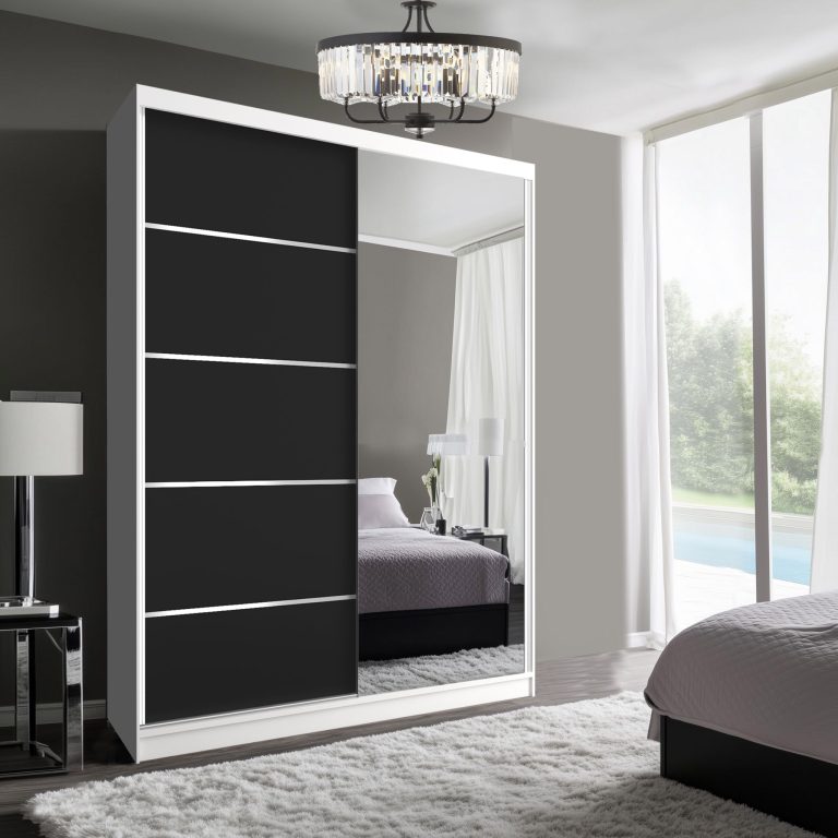 Armoire coulissante SERENITY 133 cm mate noir Fabricant MBP SERENITY SZP6/0/W/B/0/HIAL