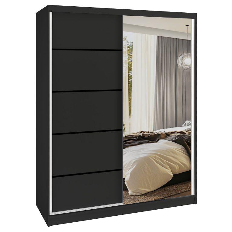 Armoire coulissante SERENITY 133 cm mate noir Fabricant MBP SERENITY SZP6/0/B/B/0/HIAL