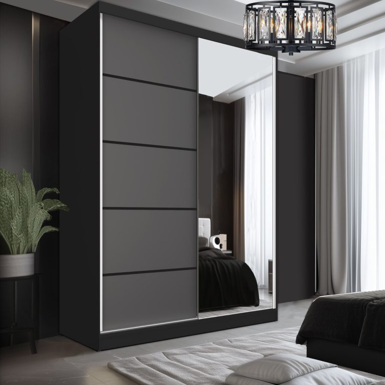 Armoire coulissante SERENITY 133 cm gris mate Fabricant MBP SERENITY SZP6/0/B/SR/0/HIAL