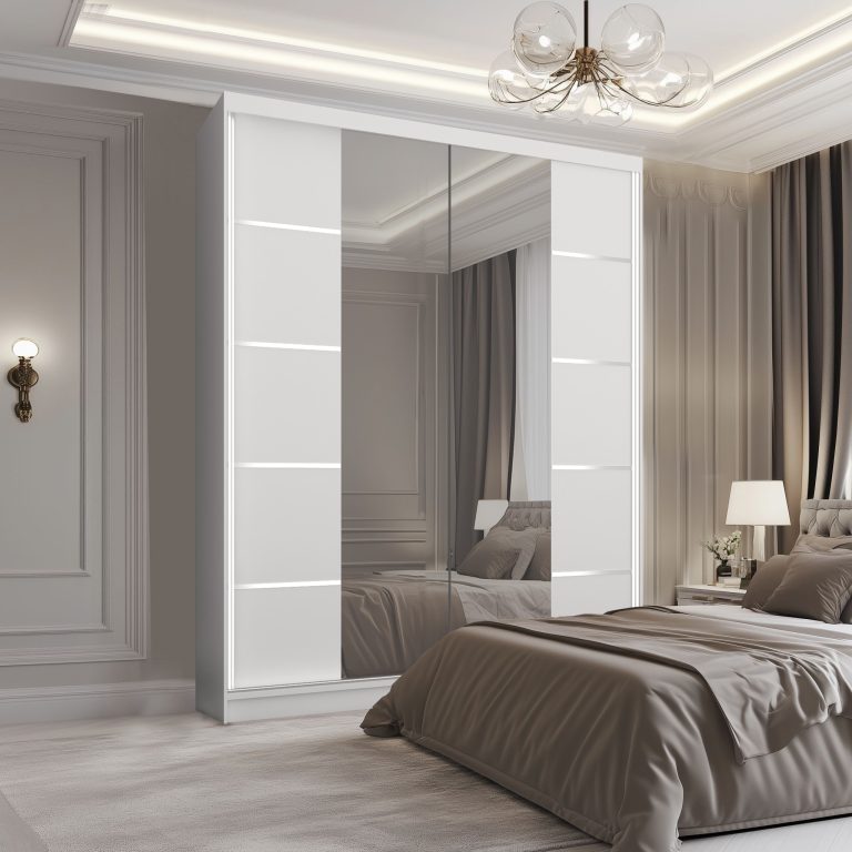 Armoire coulissante SERENITY 158 cm mate blanc Fabricant ME SERENITY SZP7/0/W/W/0/HIAL