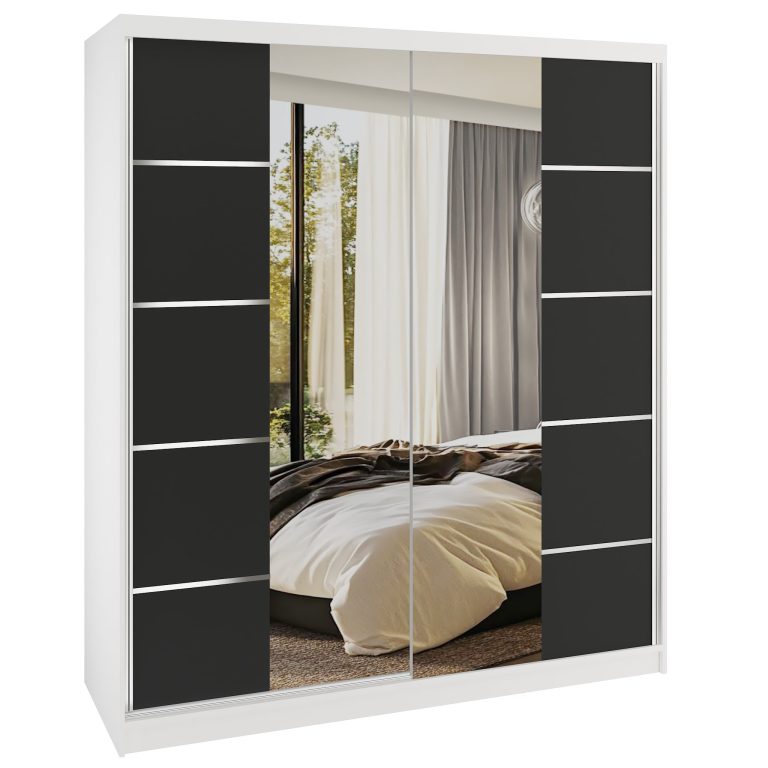 Armoire coulissante SERENITY 158 cm mate noir Fabricant ME SERENITY SZP7/0/W/B/0/HIAL