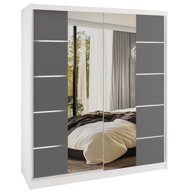 Armoire coulissante SERENITY 158 cm mate gris Fabricant ME SERENITY SZP7/0/W/SR/0/HIAL