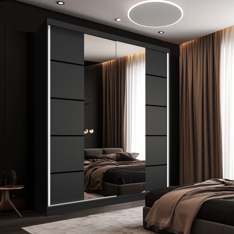 Armoire coulissante SERENITY 158 cm mate noir Fabricant ME SERENITY SZP7/0/B/B/0/HIAL