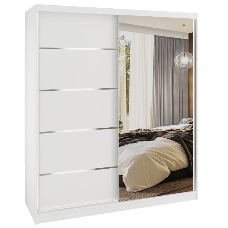 Armoire coulissante SERENITY 158 cm mate blanc Fabricant MBP SERENITY SZP7/0/W/W/0/HIAL