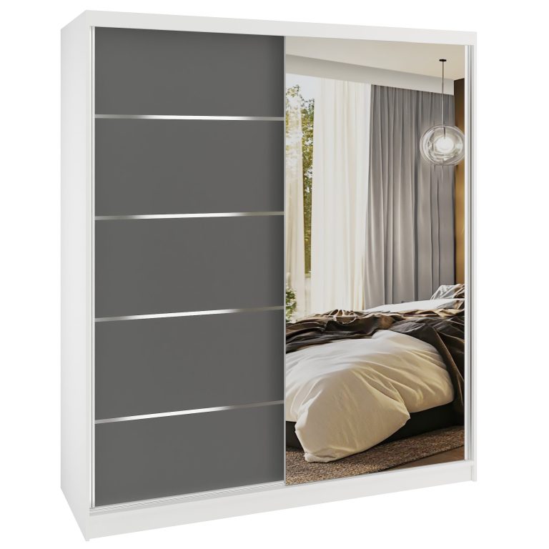 Armoire coulissante SERENITY 158 cm mate gris Fabricant MBP SERENITY SZP7/0/W/SR/0/HIAL