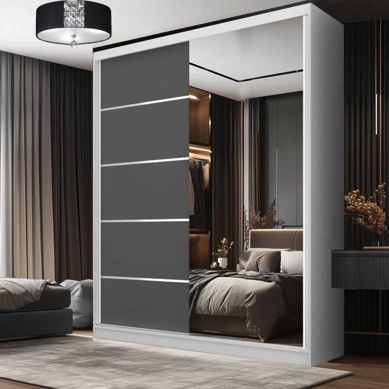 Armoire coulissante SERENITY 158 cm mate gris Fabricant MBP SERENITY SZP7/0/W/SR/0/HIAL