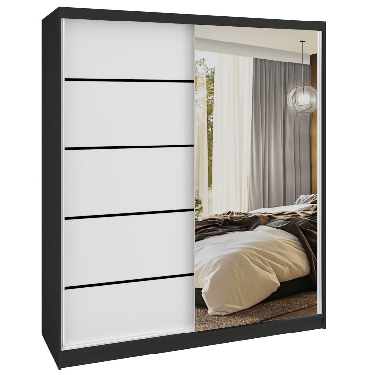Armoire coulissante SERENITY 158 cm mate blanc Fabricant MBP SERENITY SZP7/0/B/W/0/HIAL