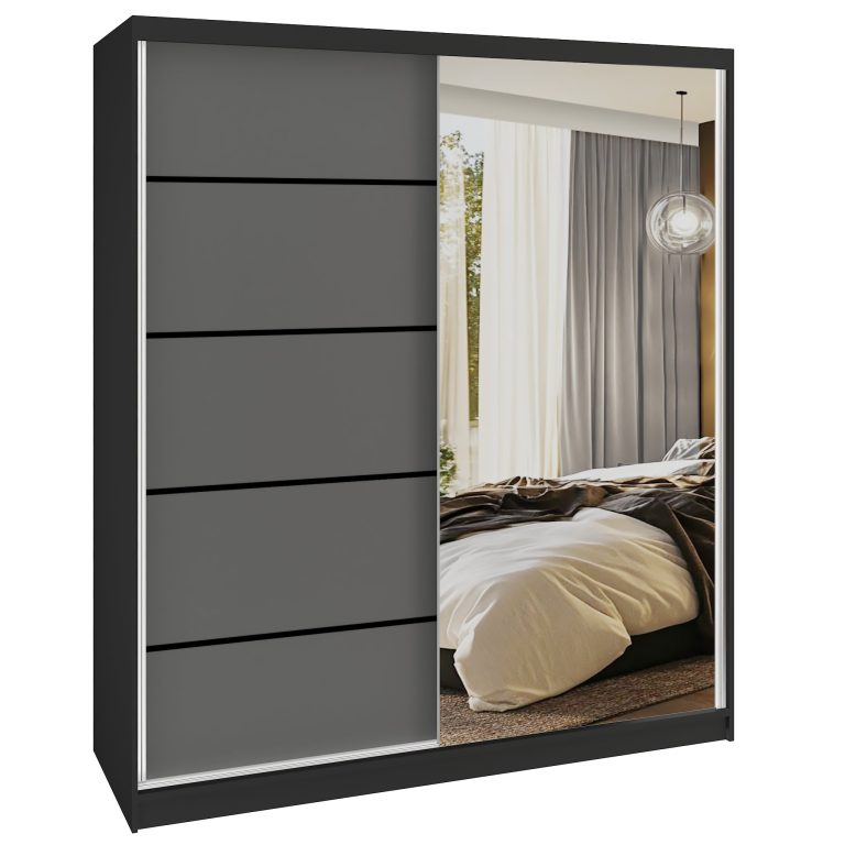 Armoire coulissante SERENITY 158 cm mate gris Fabricant MBP SERENITY SZP7/0/B/SR/0/HIAL