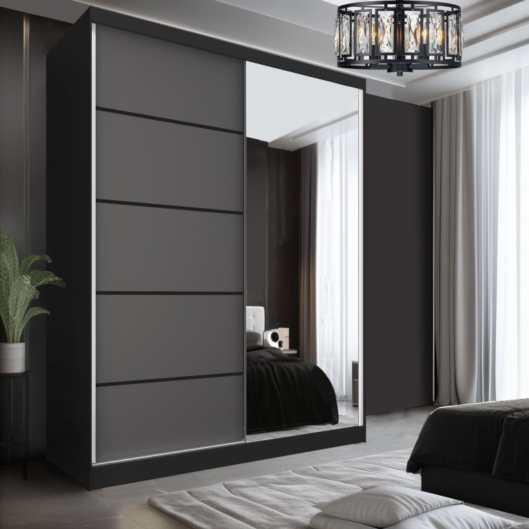 Armoire coulissante SERENITY 158 cm mate gris Fabricant MBP SERENITY SZP7/0/B/SR/0/HIAL