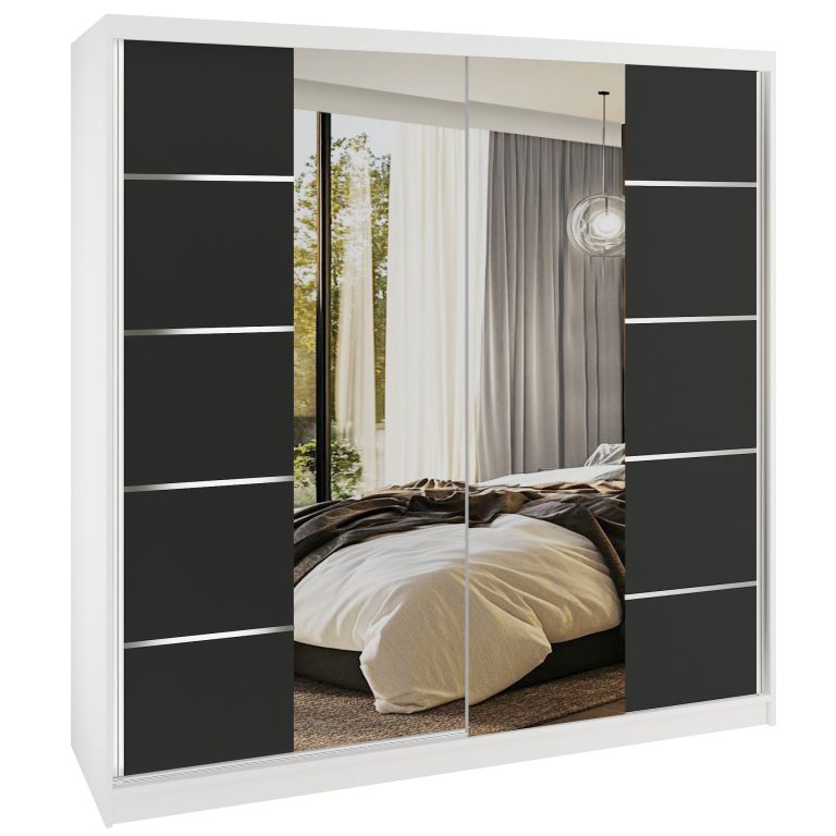  Armoire coulissante SERENITY 200 cm mate noir  Fabricant ME SERENITY SZP5/0/W/B/0/HIAL