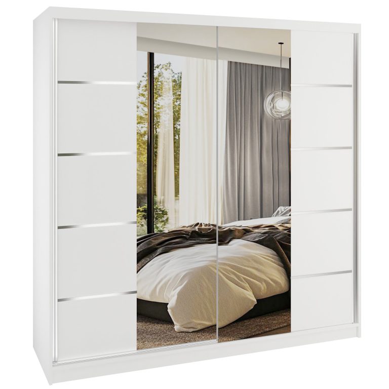 Armoire coulissante SERENITY 200 cm mate blanc Fabricant ME SERENITY SZP5/0/W/W/0/HIAL