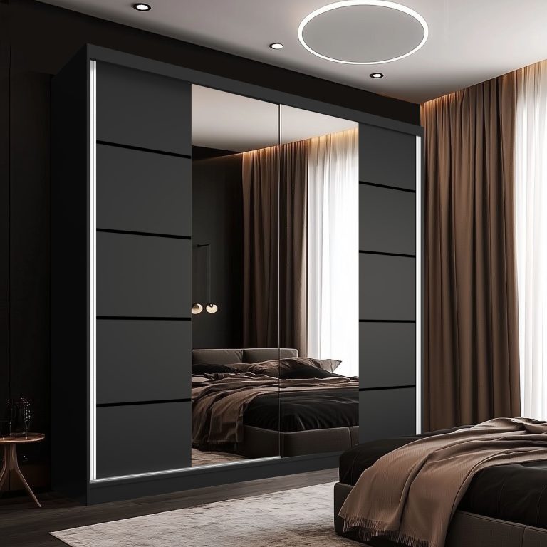 Armoire coulissante SERENITY 200 cm mate noir Fabricant ME SERENITY SZP5/0/B/B/0/HIAL