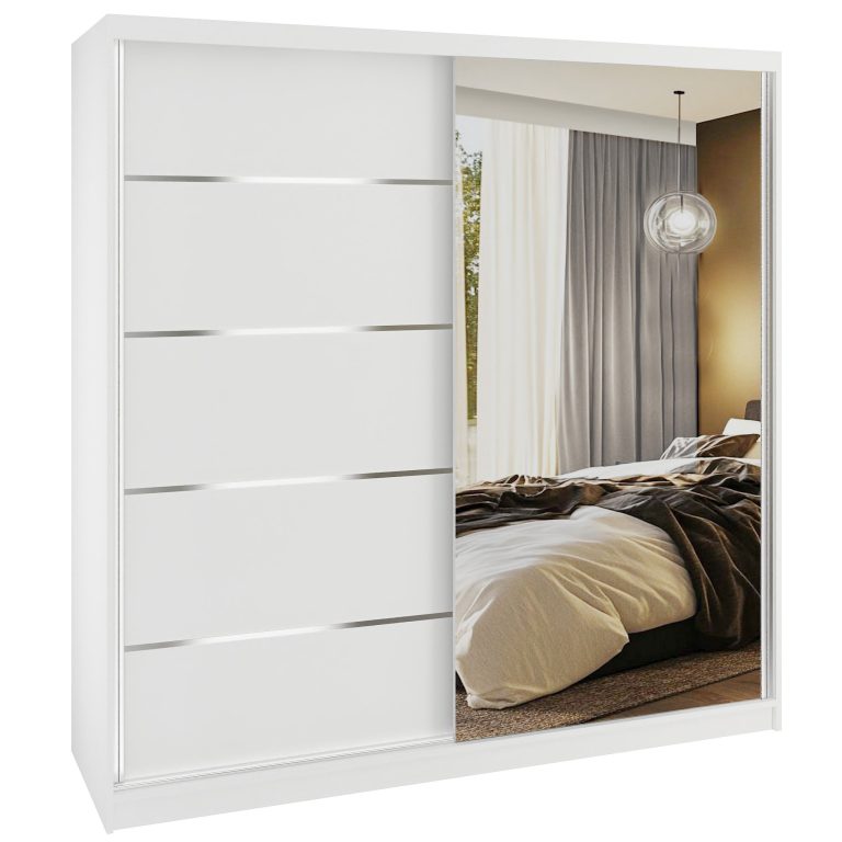 Armoire coulissante SERENITY 200 cm brillance blanc Fabricant MBP SERENITY SZP5/0/W/W/0/HIAL