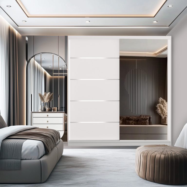 Armoire coulissante SERENITY 200 cm brillance blanc Fabricant MBP SERENITY SZP5/0/W/W/0/HIAL