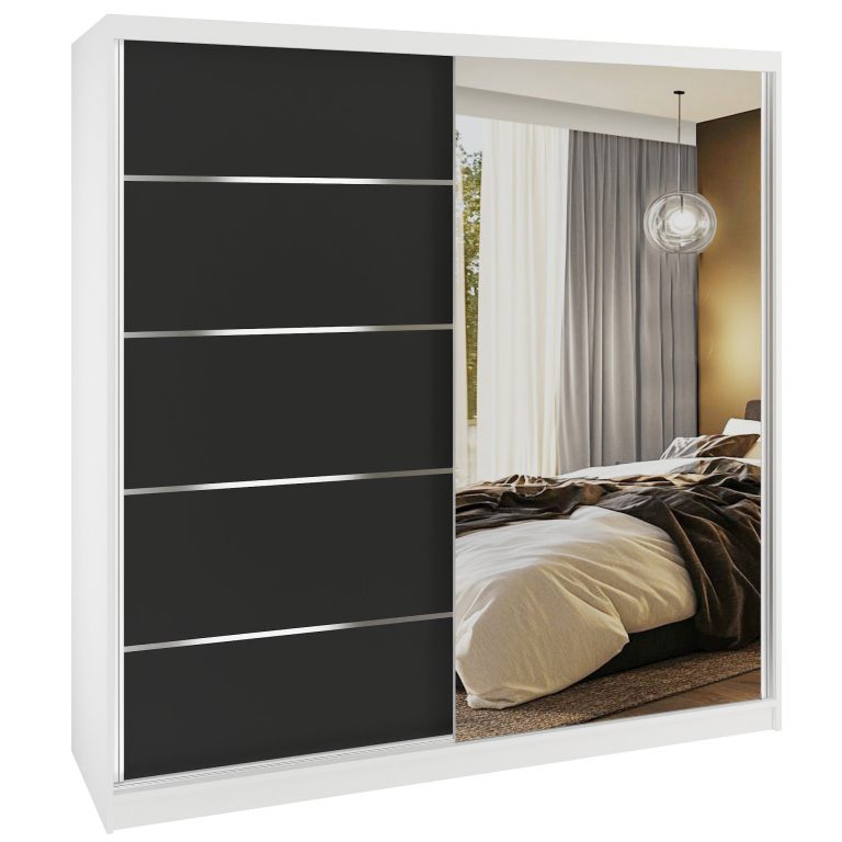 Armoire coulissante SERENITY 200 cm mate noir Fabricant MBP SERENITY SZP5/0/W/B/0/HIAL
