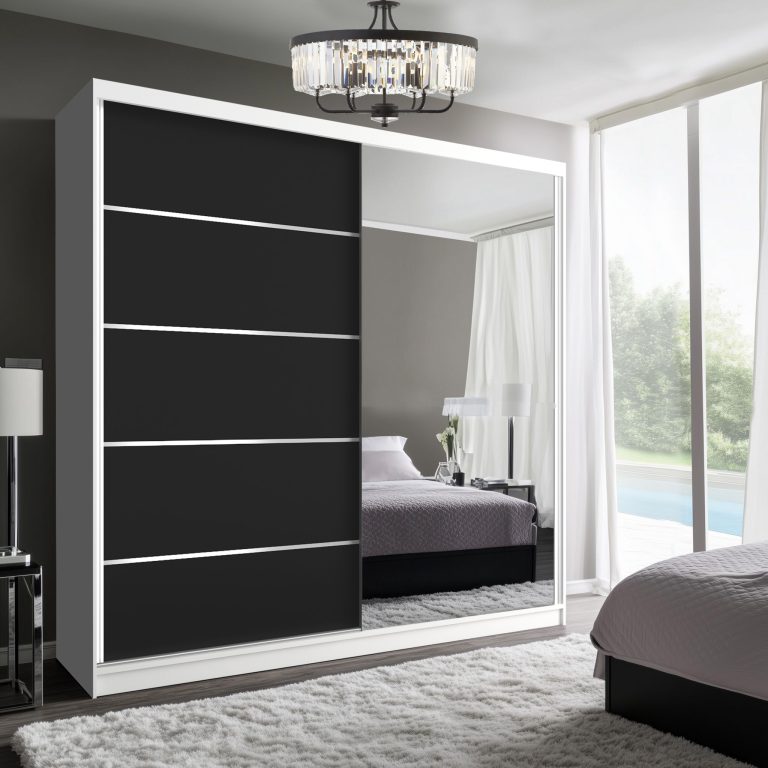Armoire coulissante SERENITY 200 cm mate noir Fabricant MBP SERENITY SZP5/0/W/B/0/HIAL