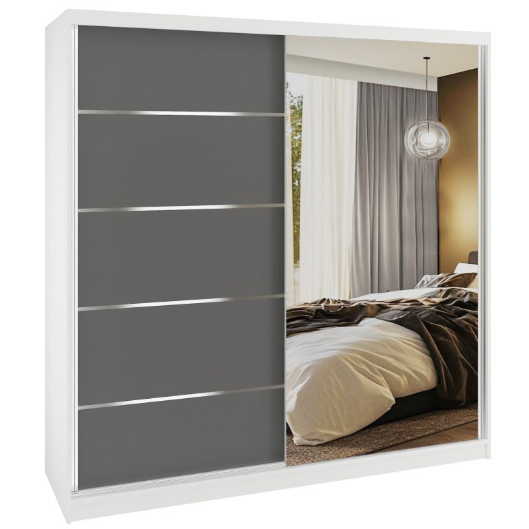 Armoire coulissante SERENITY 200 cm mate gris Fabricant MBP SERENITY SZP5/0/W/SR/0/HIAL