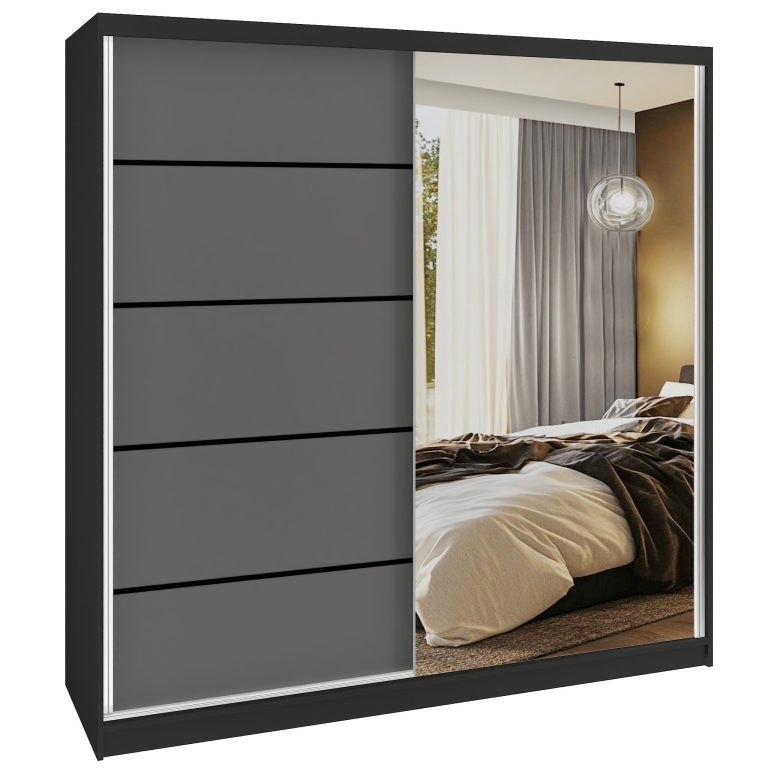 Armoire coulissante SERENITY 200 cm mate gris Fabricant MBP SERENITY SZP5/0/B/SR/0/HIAL