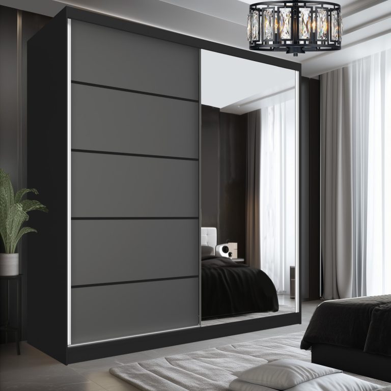 Armoire coulissante SERENITY 200 cm mate gris Fabricant MBP SERENITY SZP5/0/B/SR/0/HIAL
