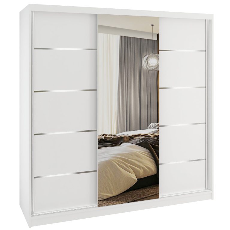 Armoire coulissante SERENITY 200 cm mate blanc Fabricant MT SERENITY SZP5/0/W/W/0/HIAL