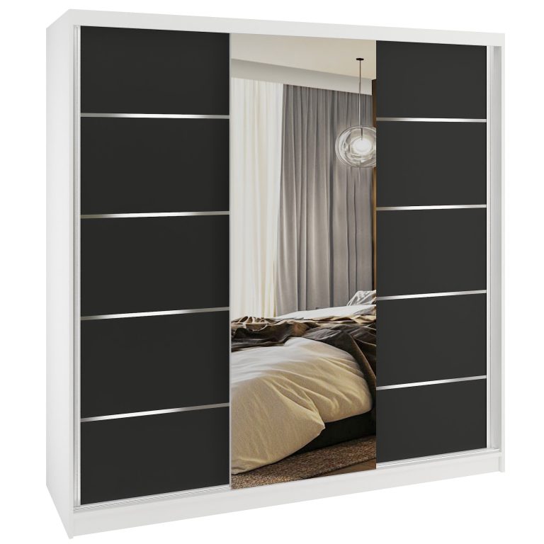 Armoire coulissante SERENITY 200 cm mate noir Fabricant MT SERENITY SZP5/0/W/B/0/HIAL