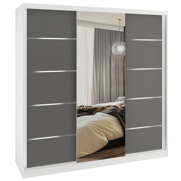 Armoire coulissante SERENITY 200 cm mate gris Fabricant MT SERENITY SZP5/0/W/SR/0/HIAL