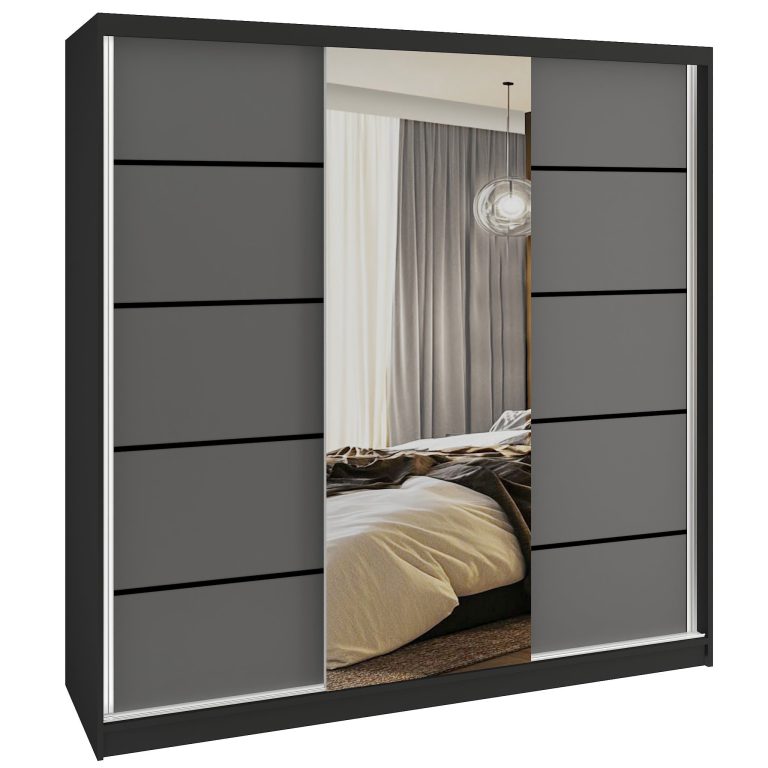 Armoire coulissante SERENITY 200 cm mate gris Fabricant MT SERENITY SZP5/0/B/SR/0/HIAL