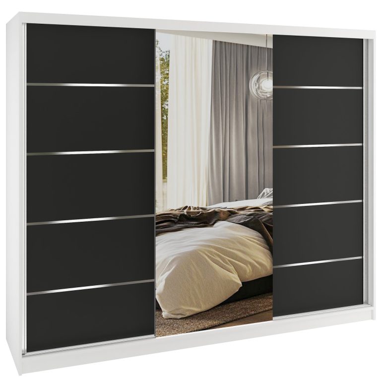 Armoire coulissante SERENITY 232 cm mate noir Fabricant MBP SERENITY SZP8/0/W/B/0/HIAL