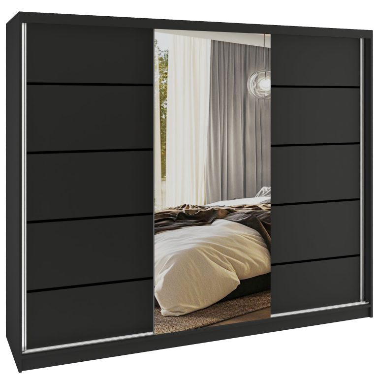 Armoire coulissante SERENITY 232 cm mate noir Fabricant MBP SERENITY SZP8/0/B/B/0/HIAL