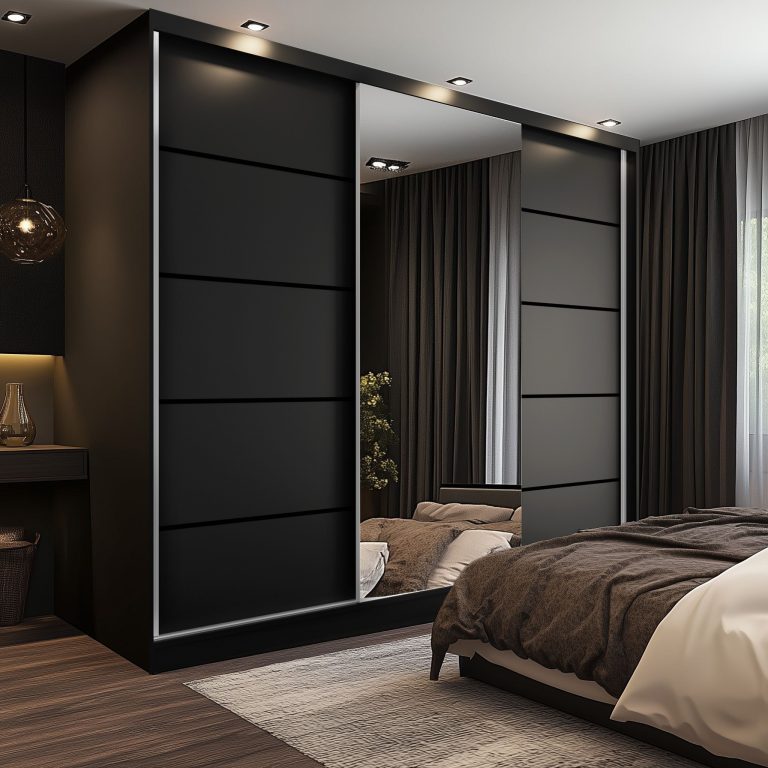 Armoire coulissante SERENITY 200 cm mate noir Fabricant MT SERENITY SZP5/0/B/B/0/HIAL