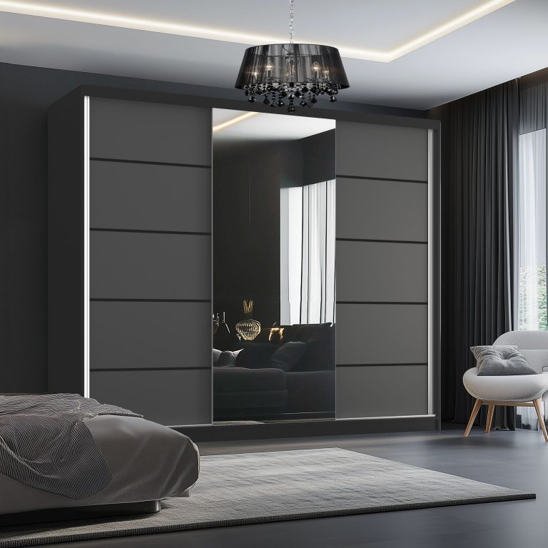 Armoire coulissante SERENITY 200 cm mate gris Fabricant MT SERENITY SZP5/0/B/SR/0/HIAL
