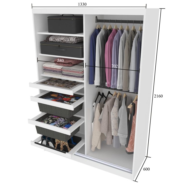 Armoire coulissante SERENITY 133 cm brillance blanc Fabricant MGB SERENITY SZP6/0/W/W/0/HIAL