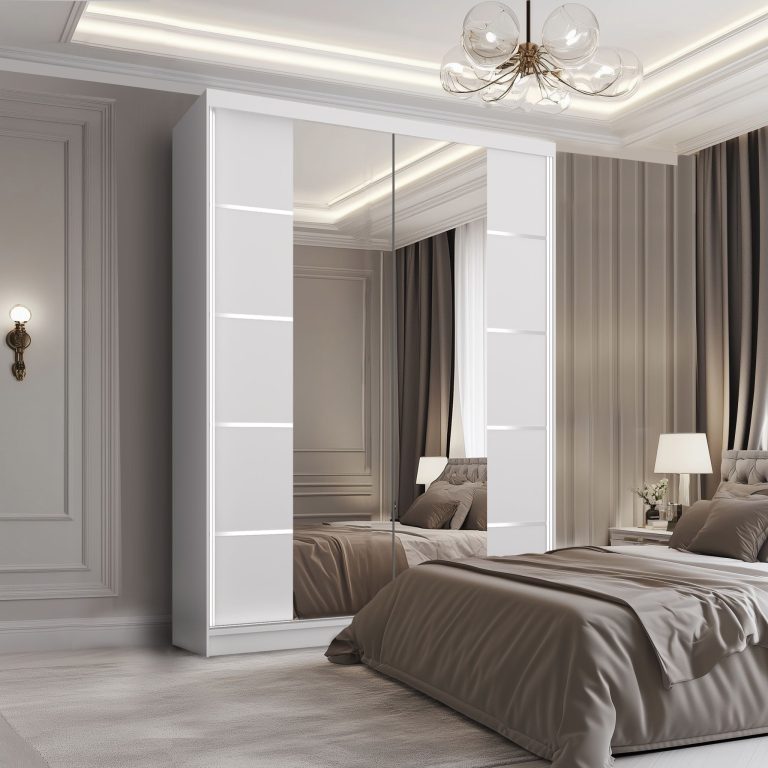 Armoire coulissante SERENITY 133 cm mate blanc Fabricant ME SERENITY SZP6/0/W/W/0/HIAL