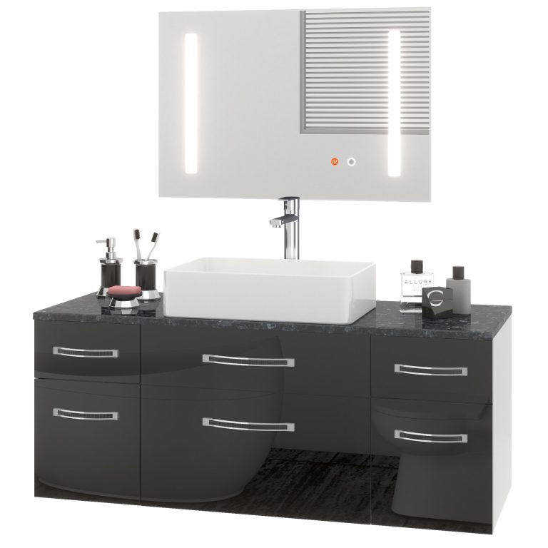 Ensemble de meubles de salle de bain Euphoria EUP P 120/0/W/B/0/BK/MB