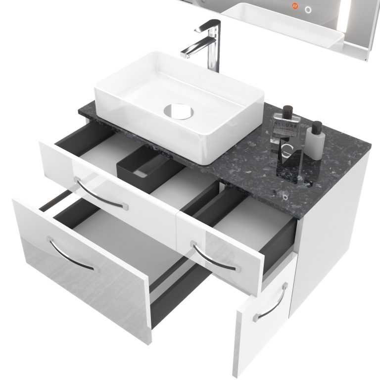 Ensemble de meubles de salle de bain Euphoria EUP P 90P/0/W/S/0/BK/MB