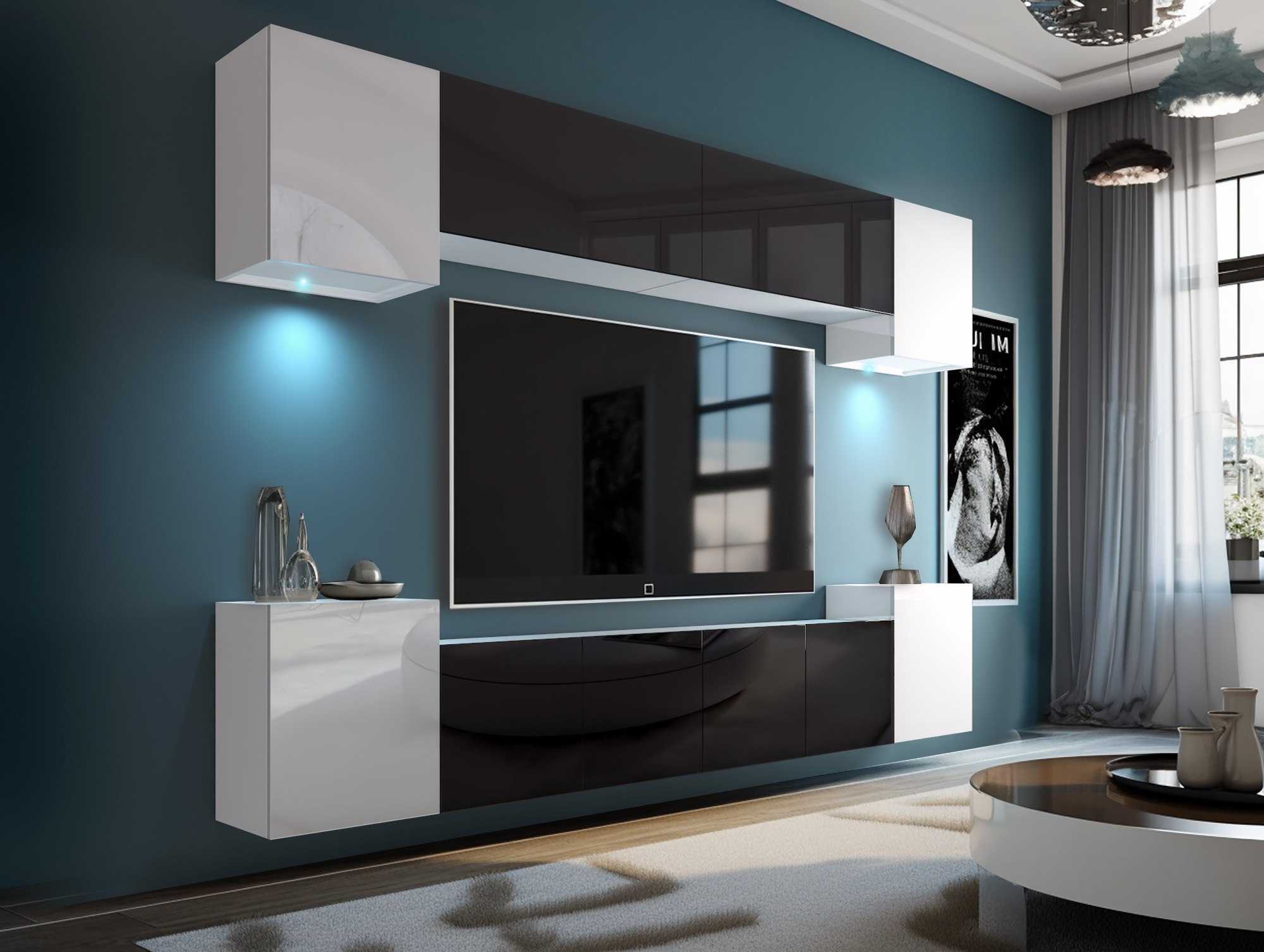 Un salon moderne avec un mobilier fonctionnel et élégant